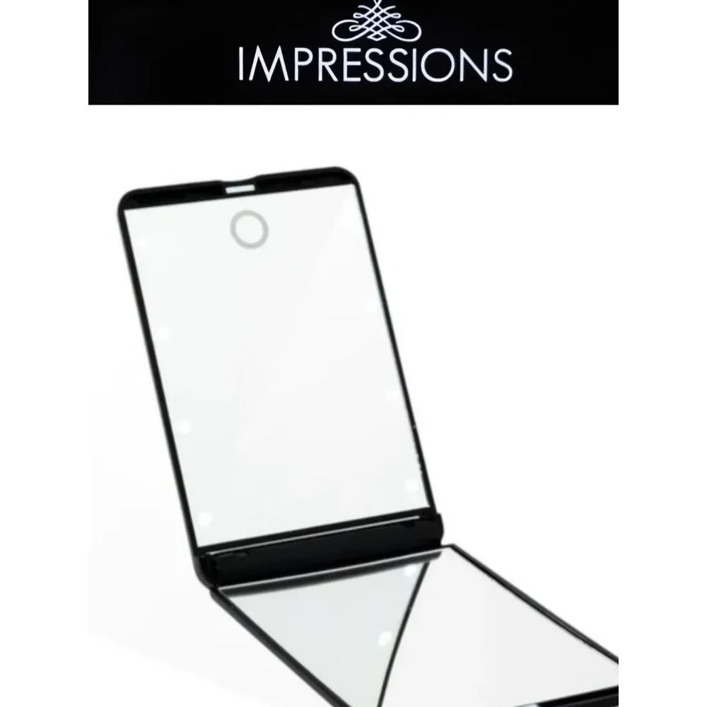 Impressions TouchUp Dimmable LED Compact Mirror- Black